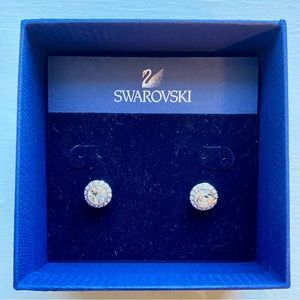 Swarovski stud earrings.